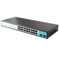 Conmutador Ethernet de fibra Gigabit no gestionable de 24 puertos 24 Gigabit RJ45 + 2 SFP Port 1000M